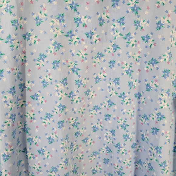 Pink by Kmart Robe 3X Plus Blue Floral Snap Front Embroidered FLO297E - Picture 10 of 13